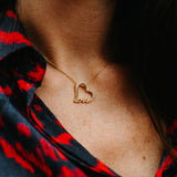 Julie Julsen Kette mit Anhänger HEART LOVE vergoldet mit 14 Zirkonia