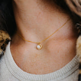 Julie Julsen Kette mit Anhänger HEART PEARL vergoldet mit 18 weiße Zirkonia