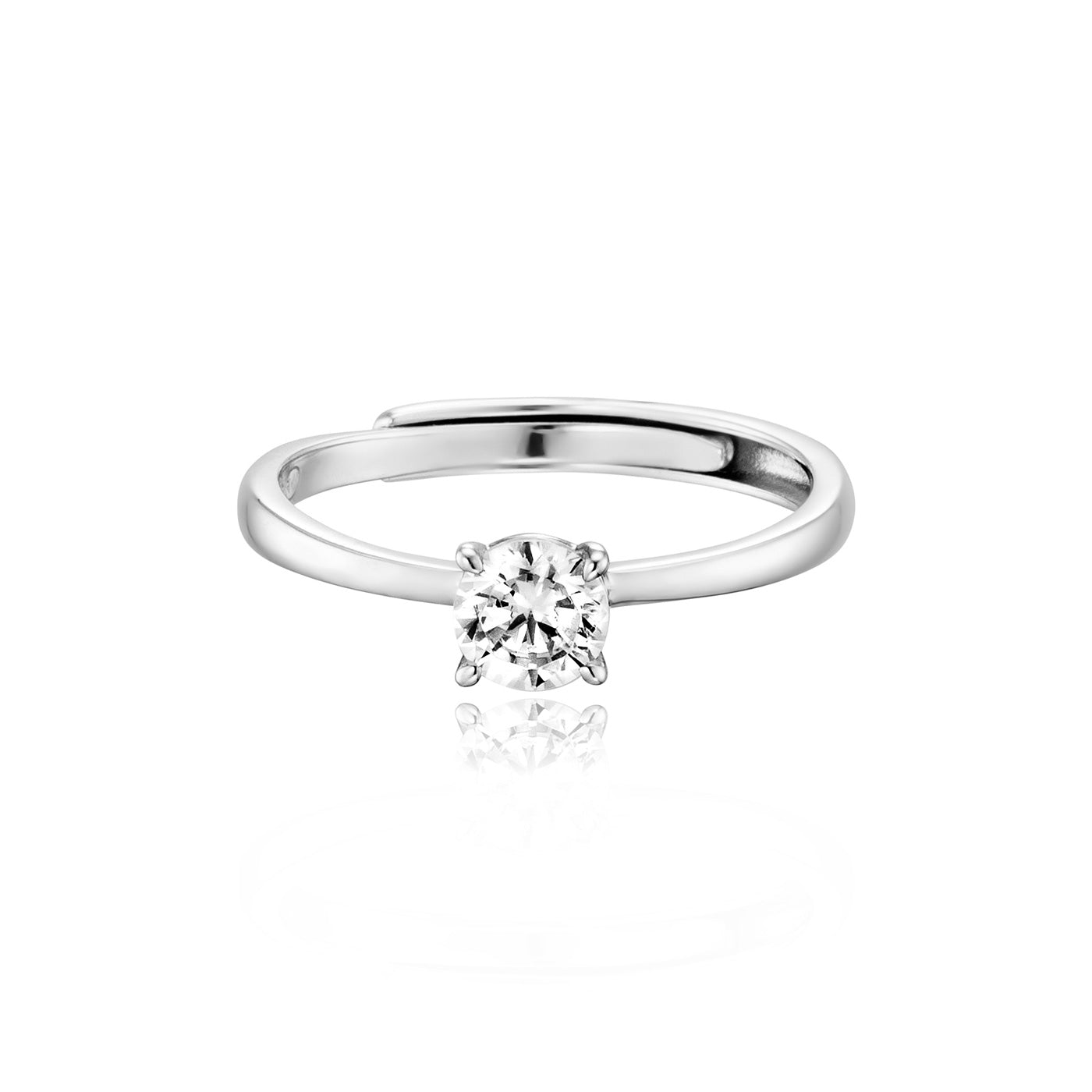 Julie Julsen Ring ROUND silber mit 1 Zirkonia