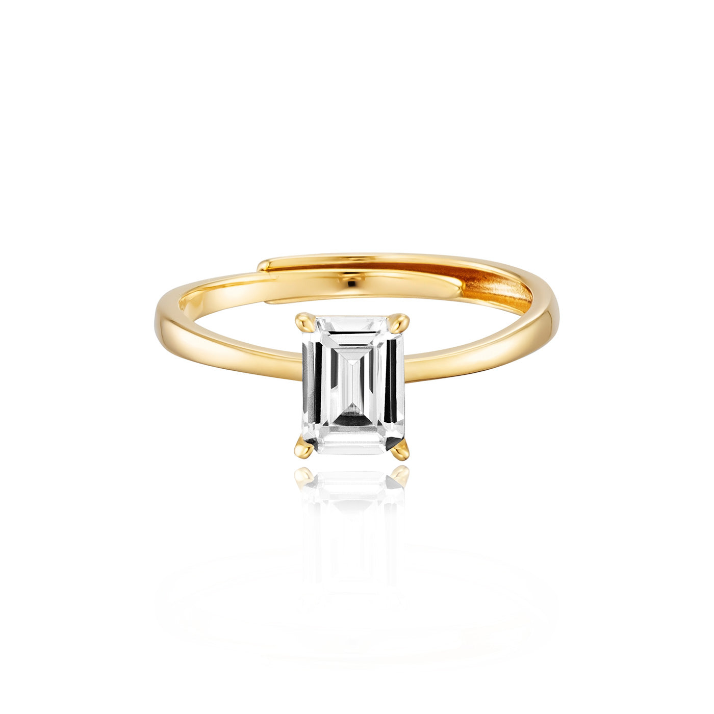 Julie Julsen Ring RECTANGLE vergoldet mit 1 Zirkonia