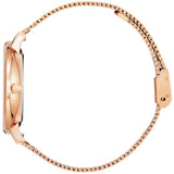 Julie Julsen Damen Armbanduhr BASIC rosé-schwarz mit Edelstahlband und Strass 3 atm