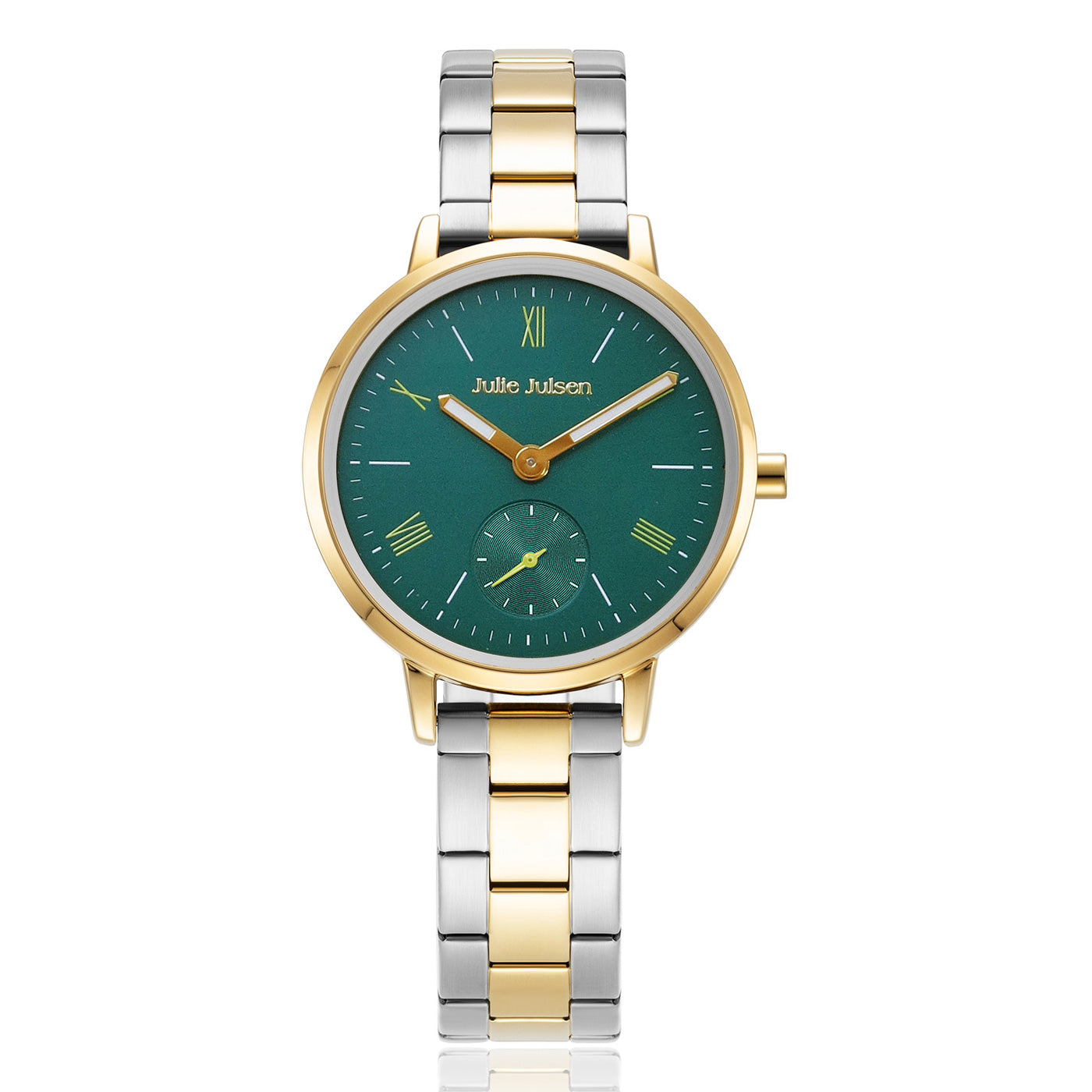 Julie Julsen Damenarmbanduhr LITTLE SECOND vergoldet mit bicolor Edelstahlband 3 atm