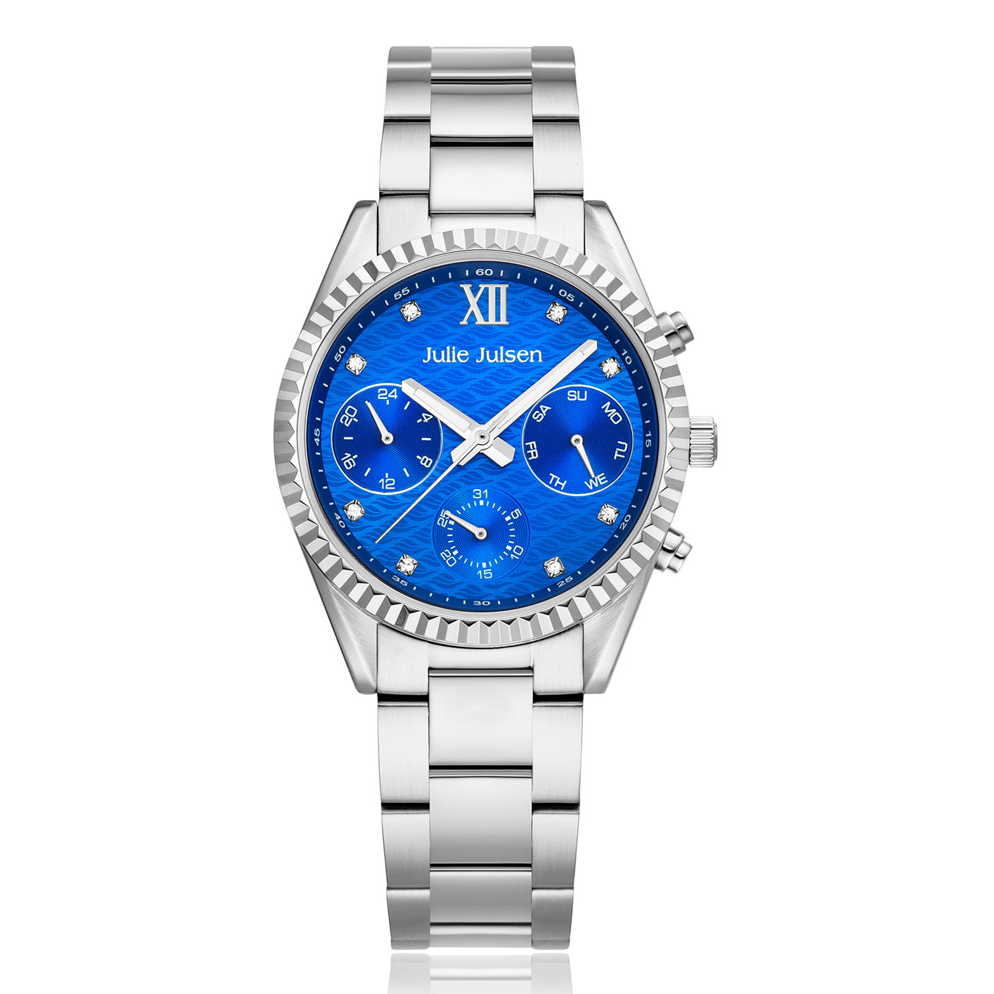 Julie Julsen Damenarmbanduhr SPORTIV MF silber mit Edelstahlband 5 atm