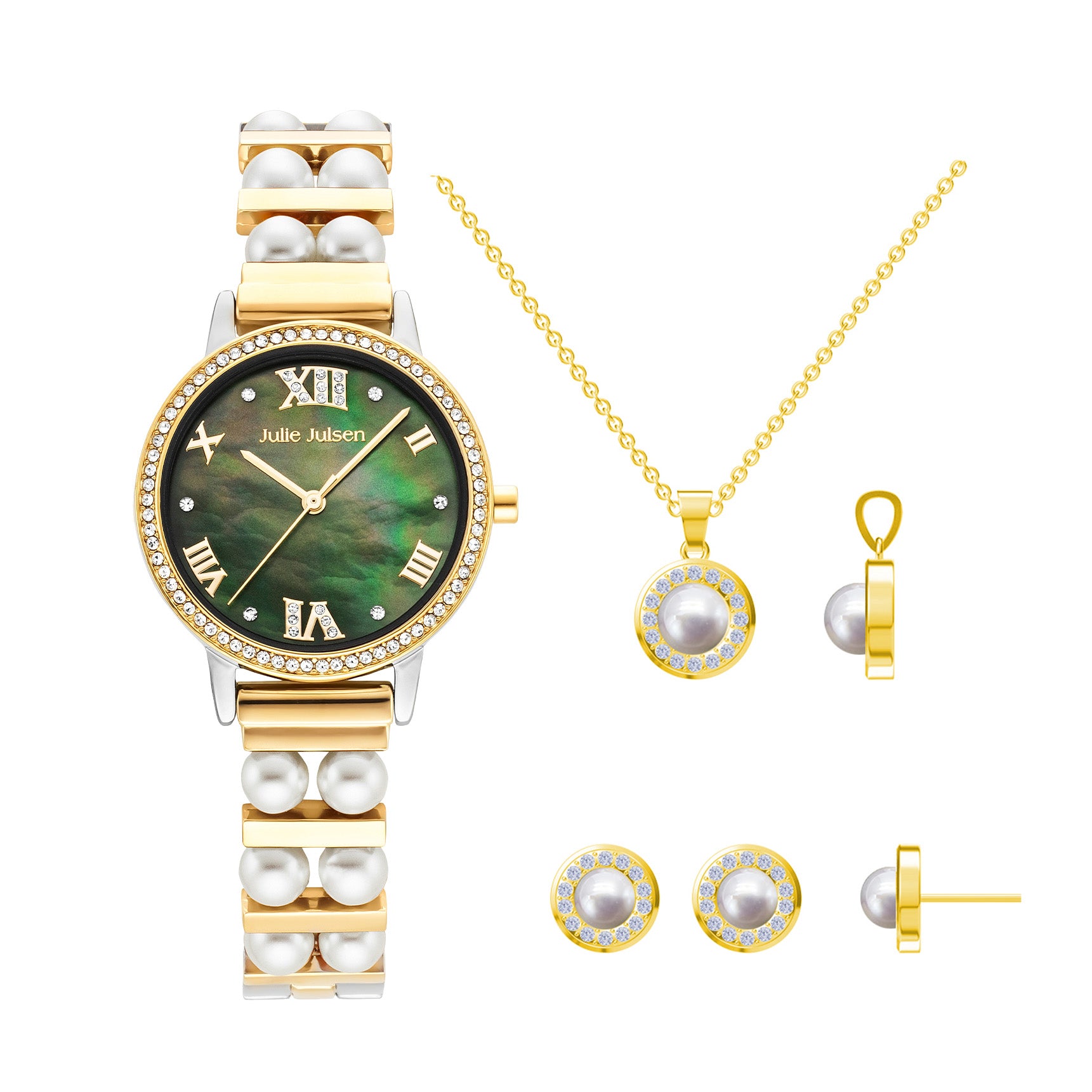Julie Julsen Damenuhr Set BRIGHT PEARL