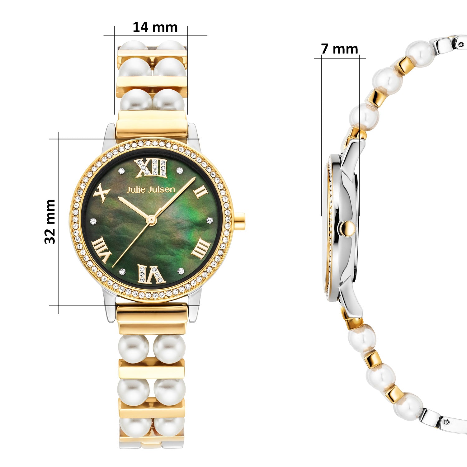 Julie Julsen Damenuhr Set BRIGHT PEARL