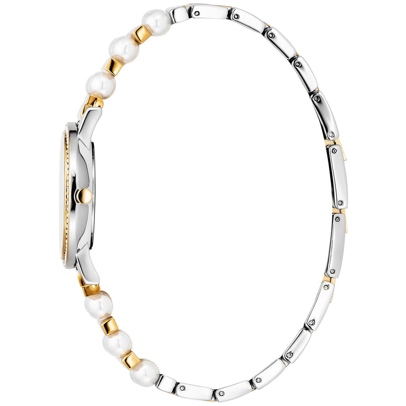 Julie Julsen Damen Armbanduhr PEARLS vergoldet mit weißen Perlenuhrband 3 atm