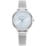 Julie Julsen Damenuhr SHINY II silber / hellblau mit Meshband und 72 Zirkonia 3 atm