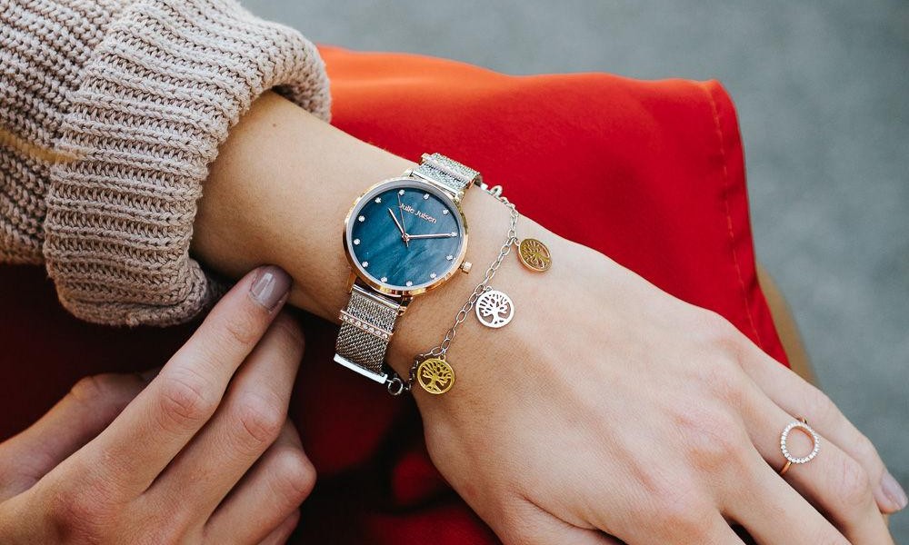 JULIE JULSEN CHARMING MESHBAND STAHL ROSÉ >PIN SYSTEM&lt