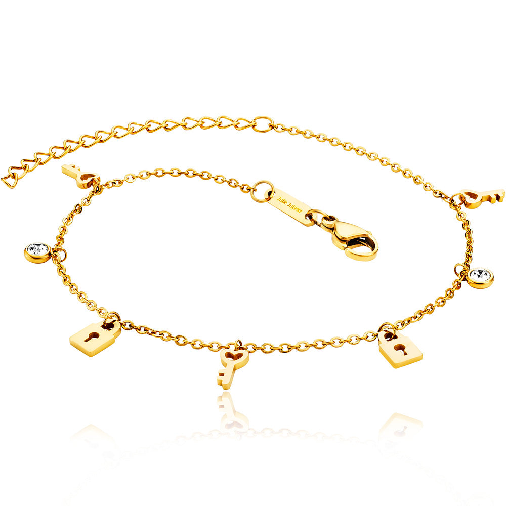 JULIE JULSEN ANKLET STEEL LOCKS & KEYS Fußkettchen Julie Julsen gold