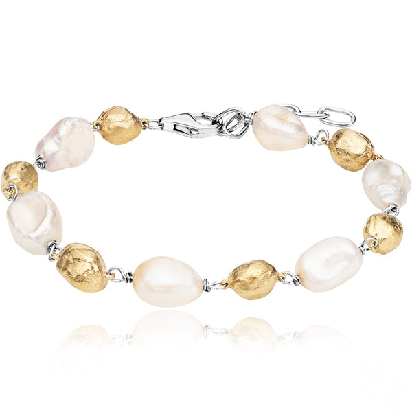 JULIE JULSEN BRACELET GILDED with 6 SÜSSWASSERPERLEN