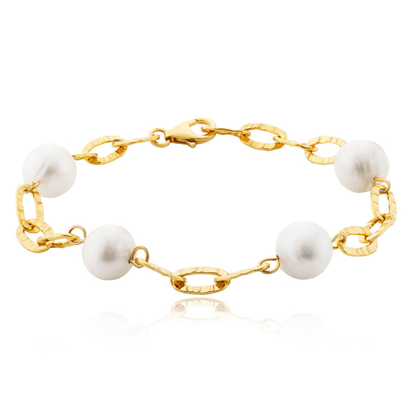 Julie Julsen, Armband vergoldet mit 4 Perlen, 19 cm