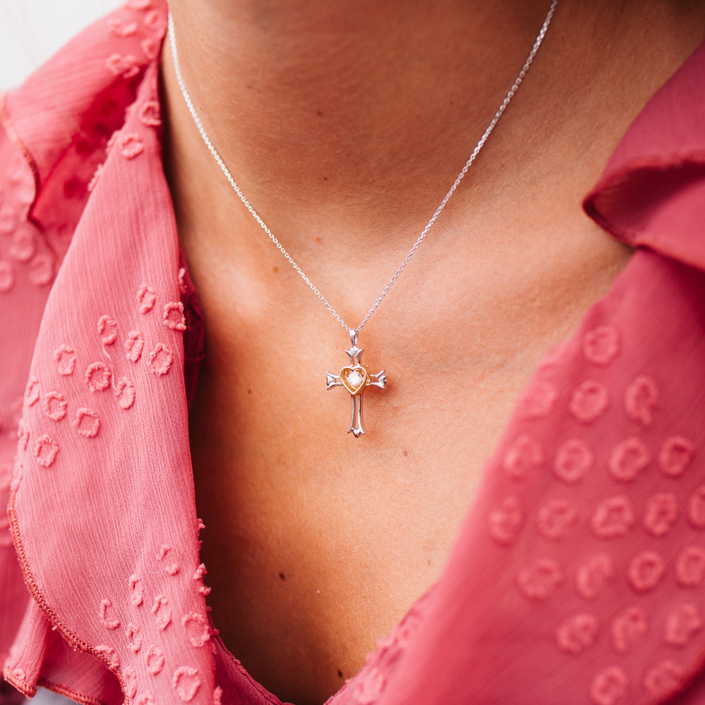 JULIE JULSEN DANCING STONE KETTE KREUZ BICOLOR 1 ZIRKONIA Halsketten Julie Julsen