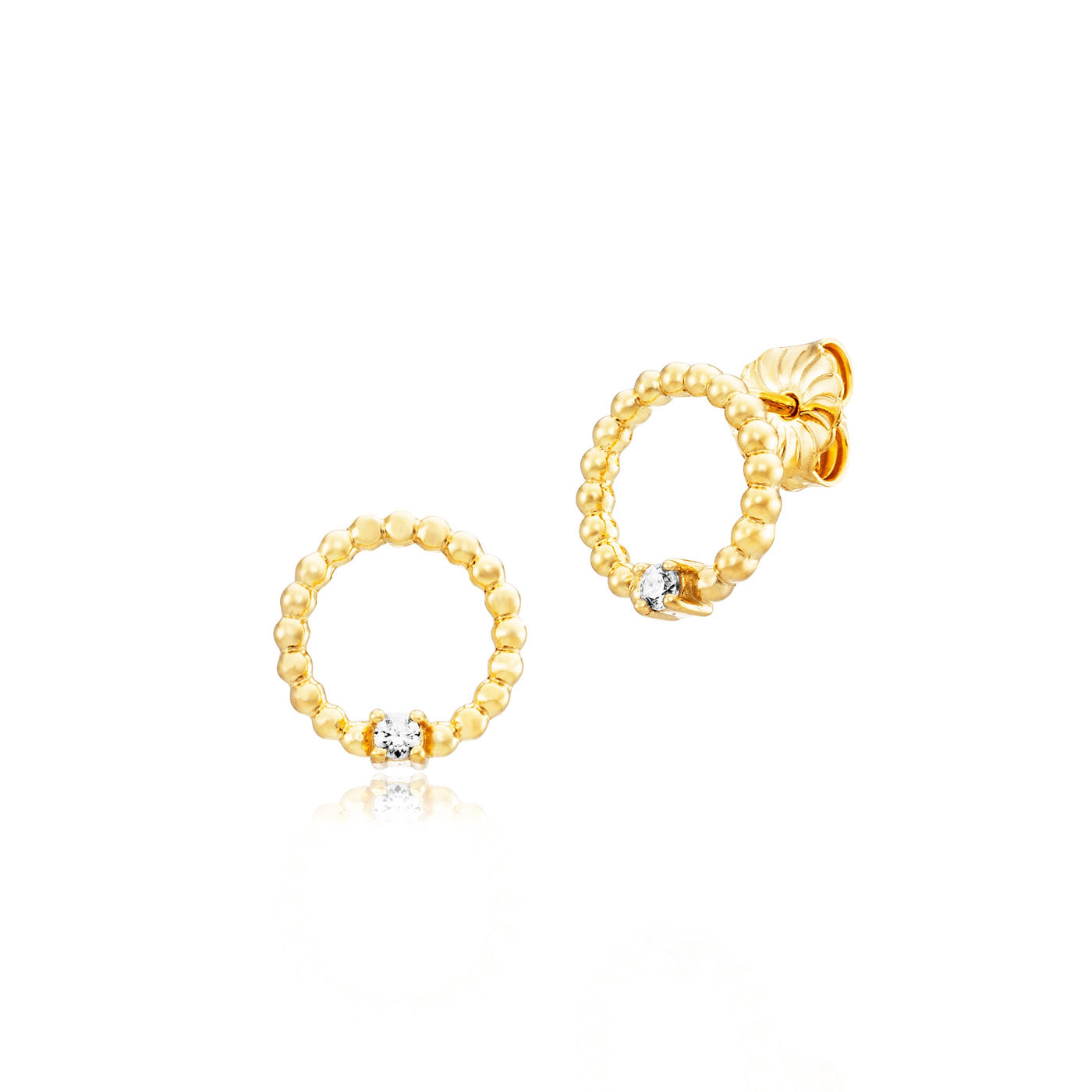 Julie Julsen, Ohrstecker vergoldet mit 2 Zirkonia