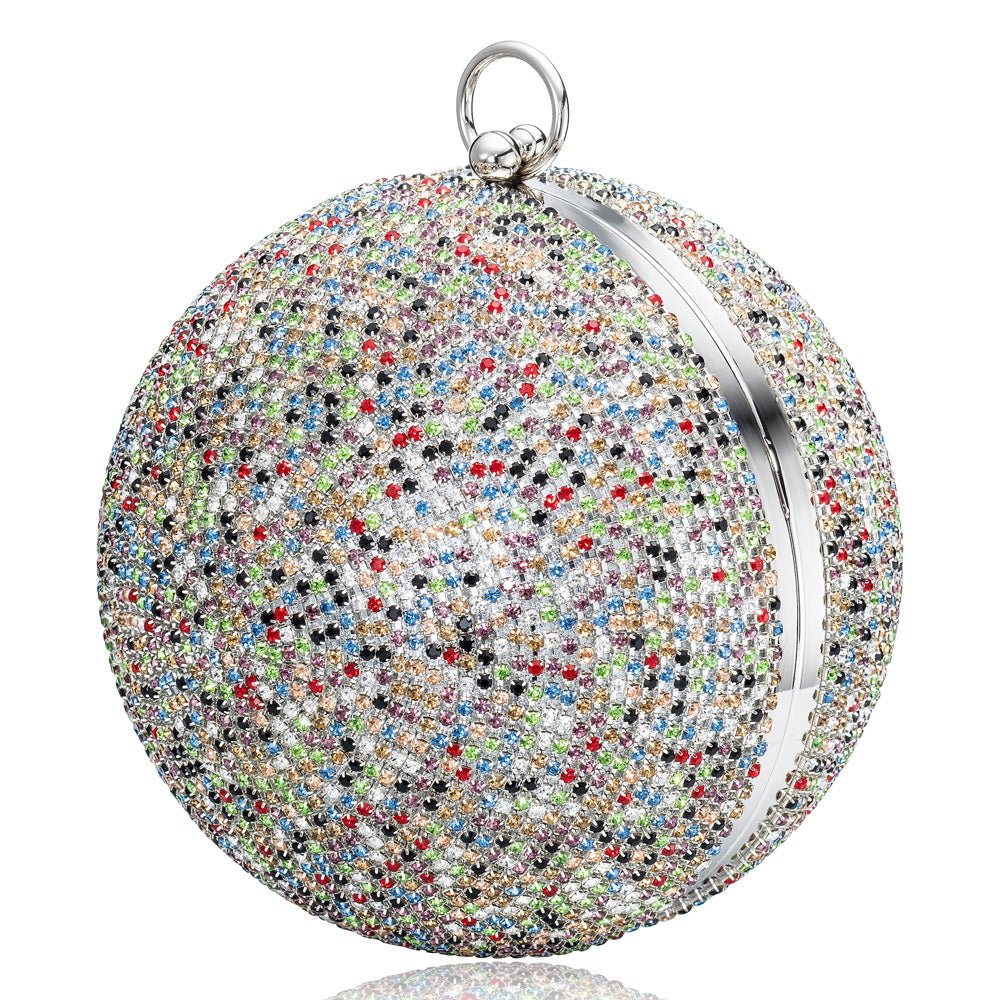 Julie Julsen Disco Handtasche rund mit bunten Zirkonia
