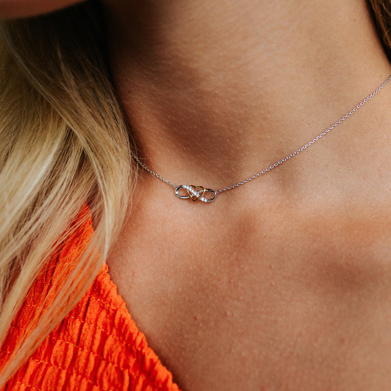 Julie Julsen Kette INFINITY LOVE 43 cm silber-gold mit Zirkonia