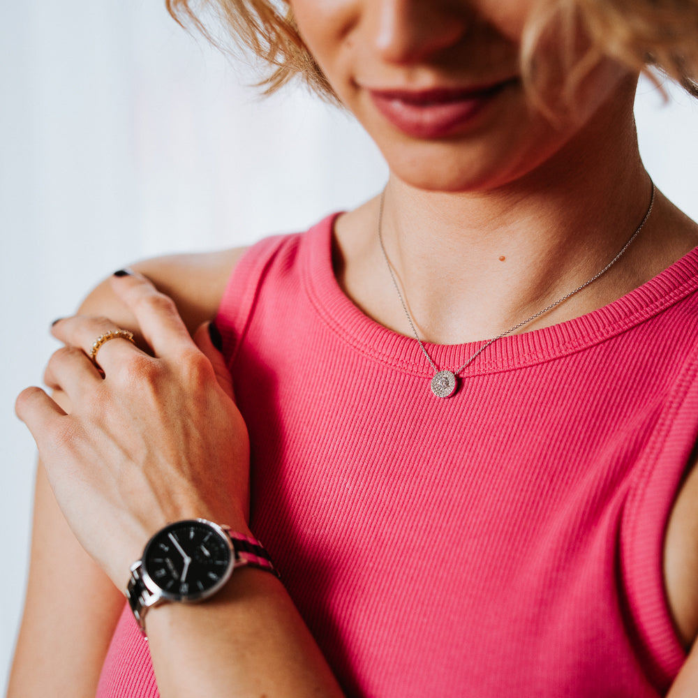 Julie Julsen Kette PAVÉ mit Anhänger silbern und Zirkonia