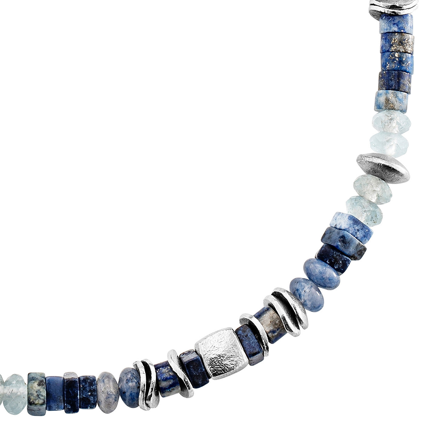 Julie Julsen Loving Stones, Kette aus blauen Edelsteinen -Lapis,Aventurin,Dumortierit,Aquamarine,Dumortierit