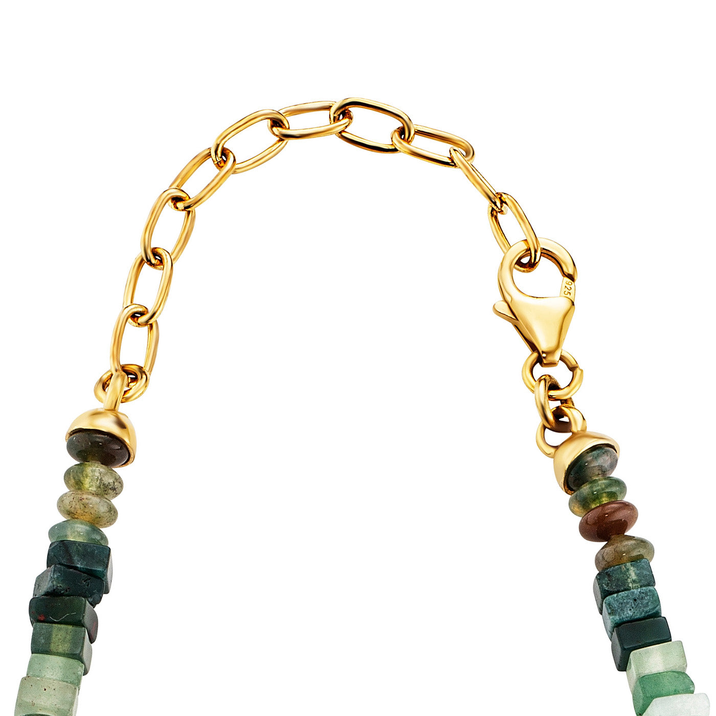 Julie Julsen Loving Stones, Kette aus grünen Edelsteinen -Amazonit,Achat,Aventurin,Peridot,Baumachat