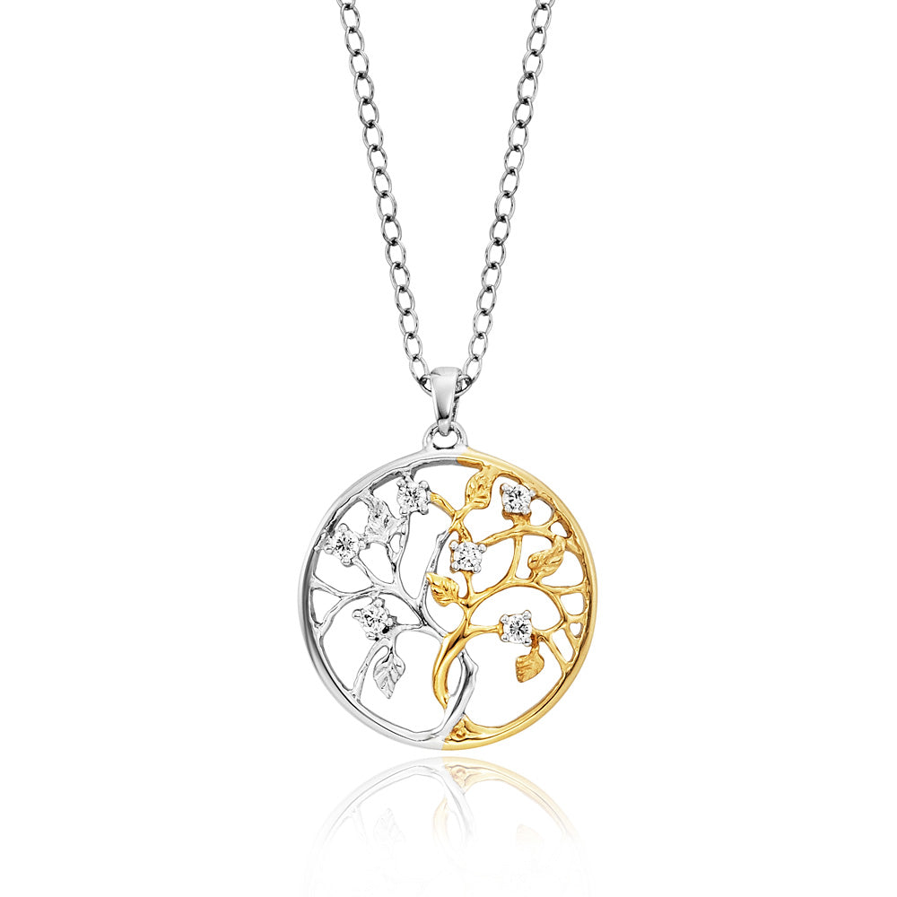 JULIE JULSEN KETTE LIEBESBAUM SILBER VERGOLDET 5 ZIRKONIA Halsketten Julie Julsen