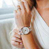Julie Julsen Damen Armbanduhr SPORTIV silber rosé mit 170 Zirkonia 5atm