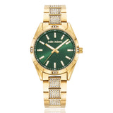 Julie Julsen Damen Armbanduhr SPORTIV vergoldet grün mit 170 Zirkonia 5atm