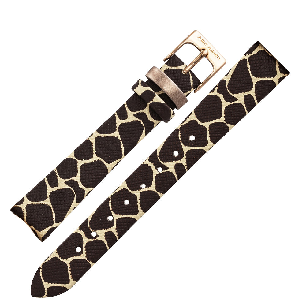 JULIE JULSEN LEDERBAND GIRAFFE / V-ROSÉ >PIN SYSTEM< Uhrenarmbänder Julie Julsen Default Title