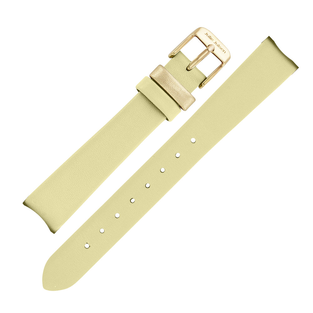 JULIE JULSEN LEDERBAND LIGHT YELLOW/ V-GOLD >PIN SYSTEM< Uhrenarmbänder Julie Julsen Default Title